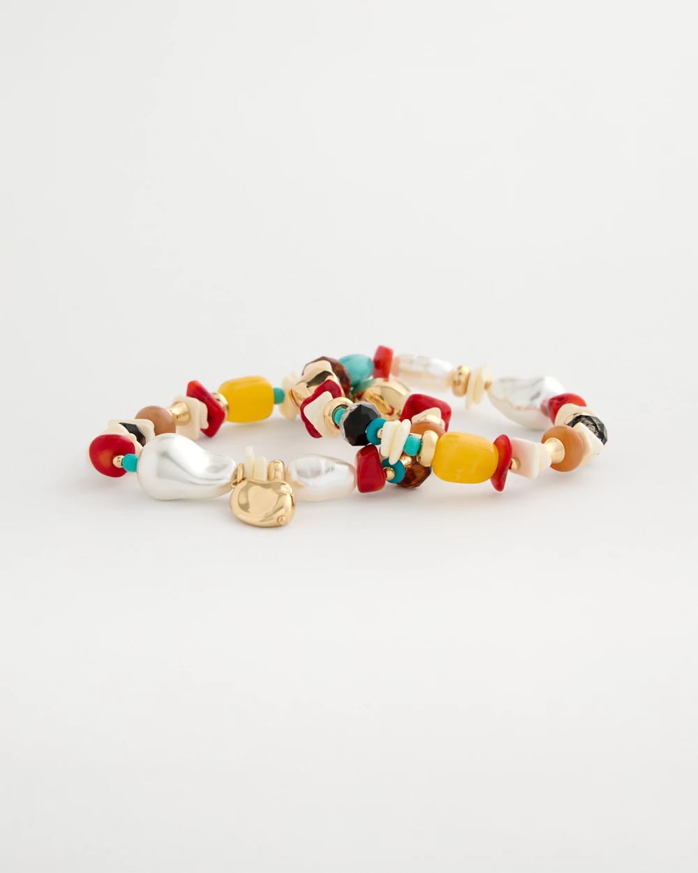 Chico's Sale - Set of Two Pearl Beaded Stretch Bracelets