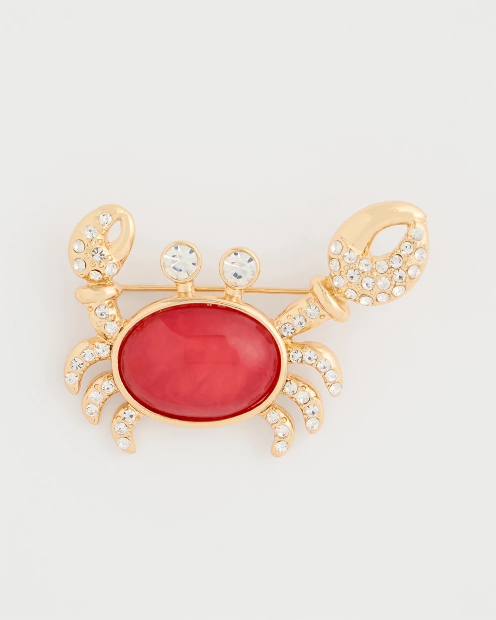 Chico's / Americana Faux Diamond Crab Brooch