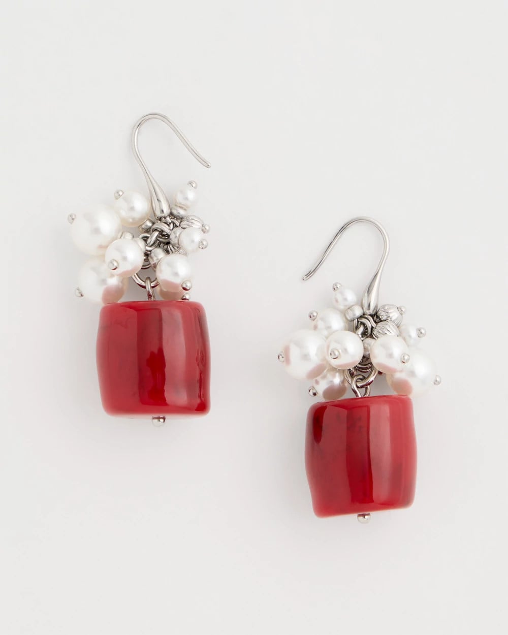 Chico's Sale - Red Resin Pearlescent Earrings