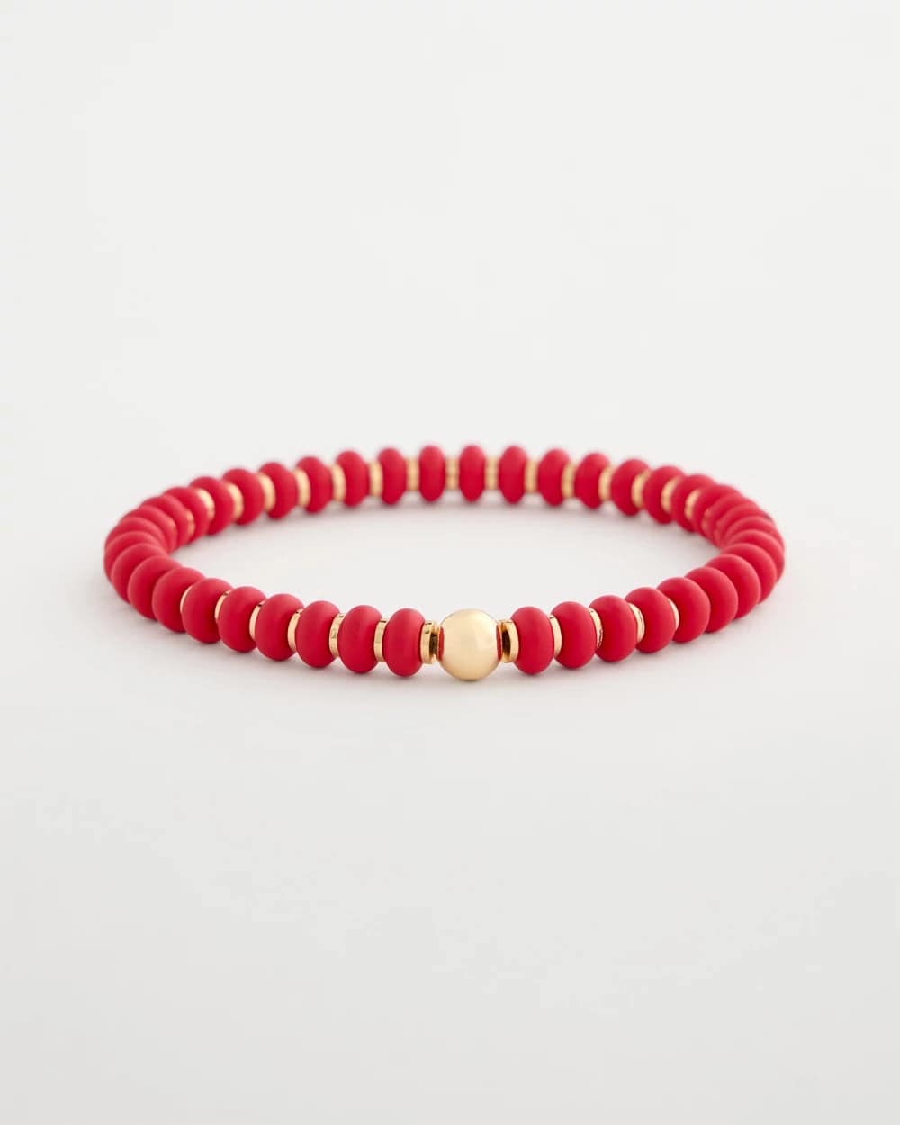 Chico's On Sale - Red Beaded Stretch Bracelet