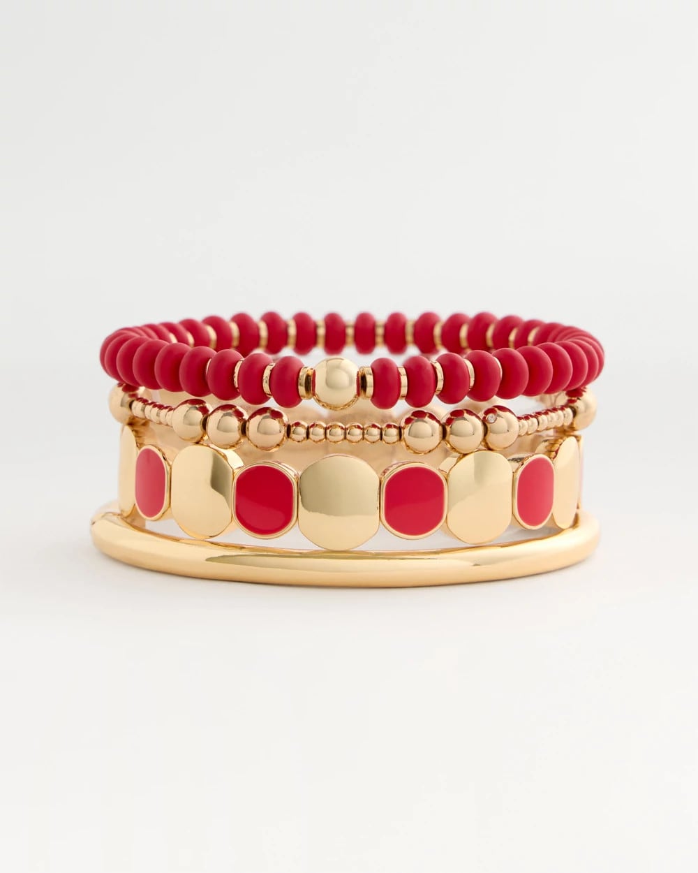 Chico's On Sale - Red Beaded Stretch Bracelet