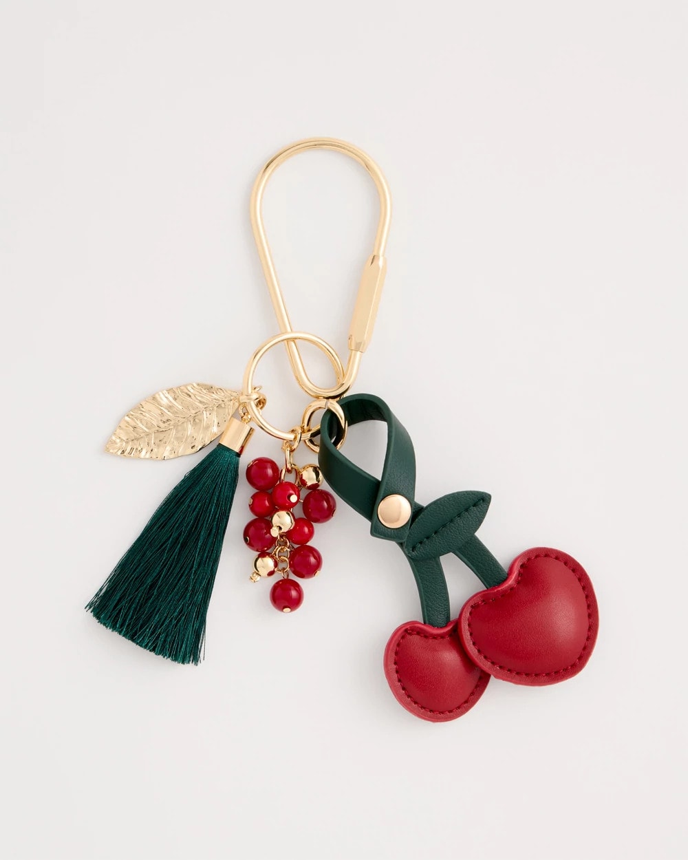 Chico's For Sale - Faux Leather Cherry Bag Charm Key Chain