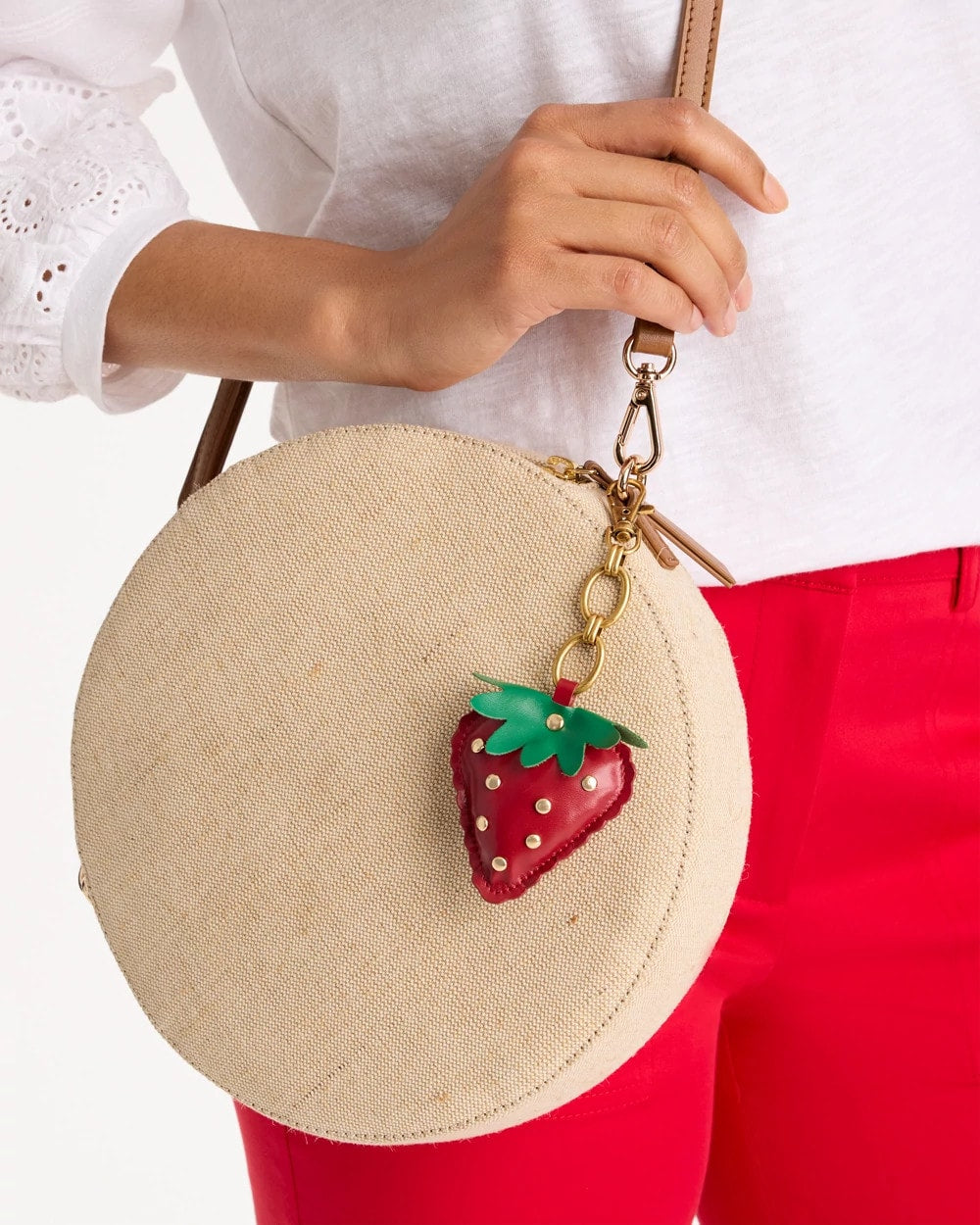 Chico's Online - Faux Leather Strawberry Bag Charm Key Chain
