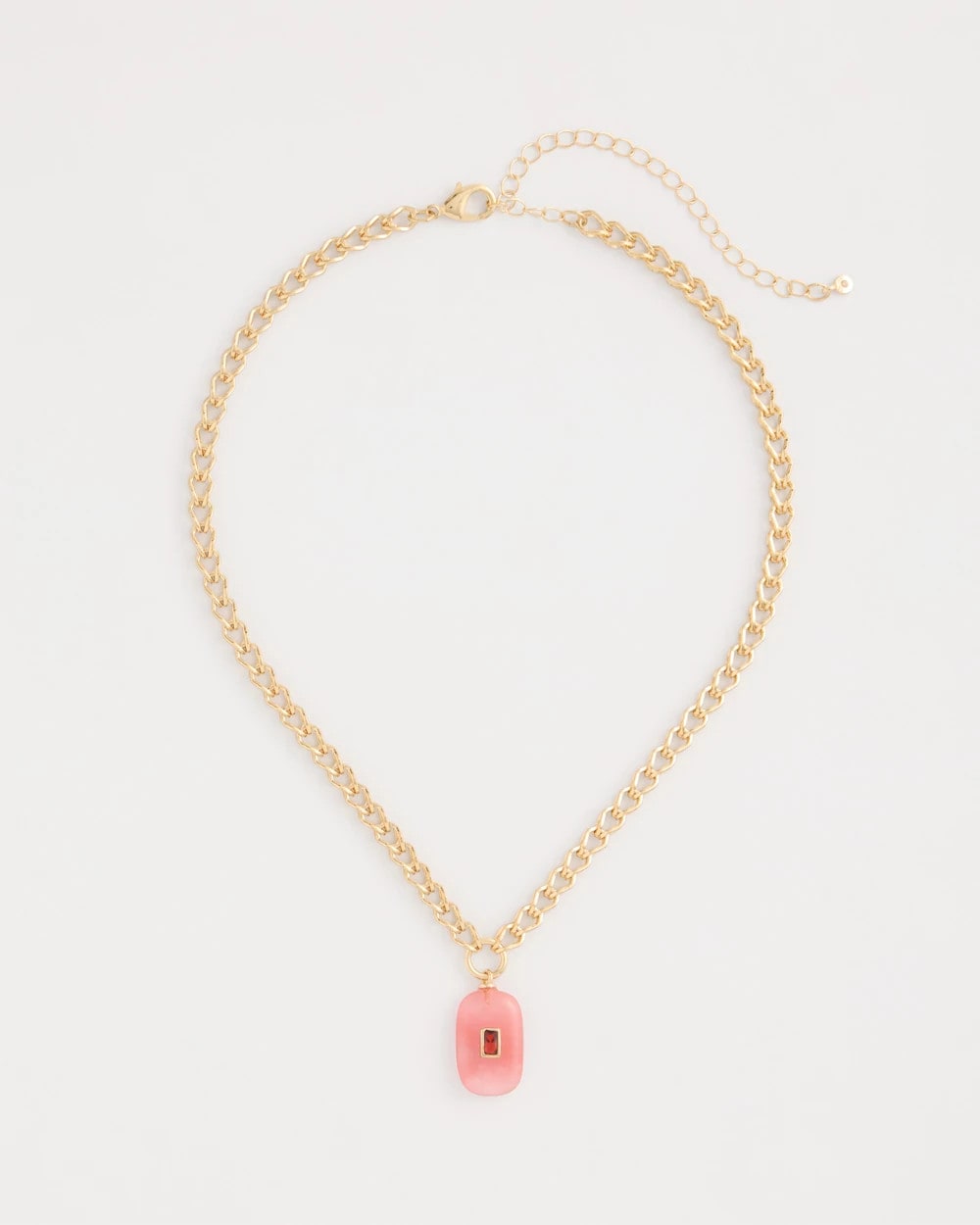 Chico's US - Coral Agate Short Pendant Necklace