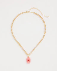 Chico's US - Coral Agate Short Pendant Necklace