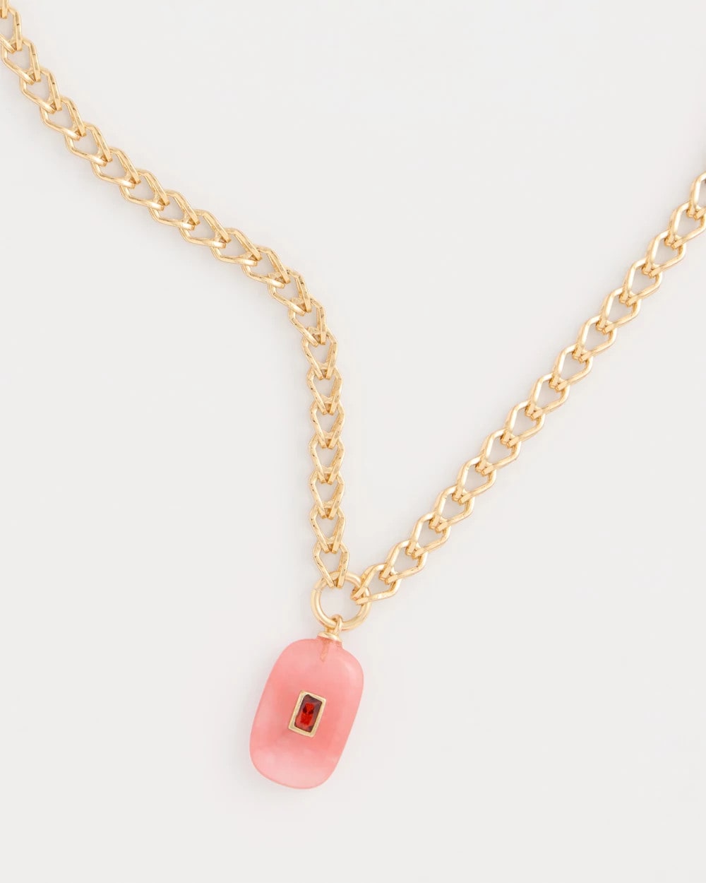 Chico's US - Coral Agate Short Pendant Necklace