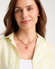 Chico's US - Coral Agate Short Pendant Necklace