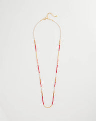 Chico's Coral Genuine Stone Long Necklace