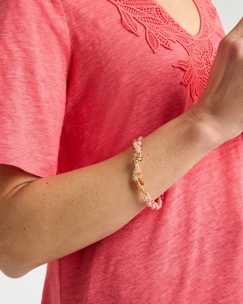 Chico's Discount - Aventurine Jade Stone Stretch Bracelet