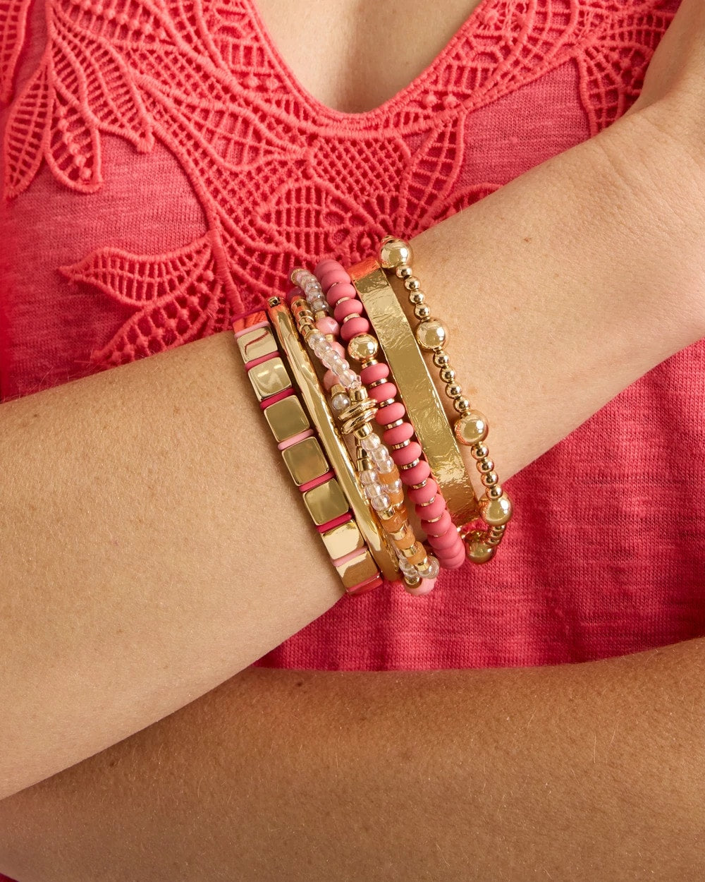 Chico's Discount - Aventurine Jade Stone Stretch Bracelet