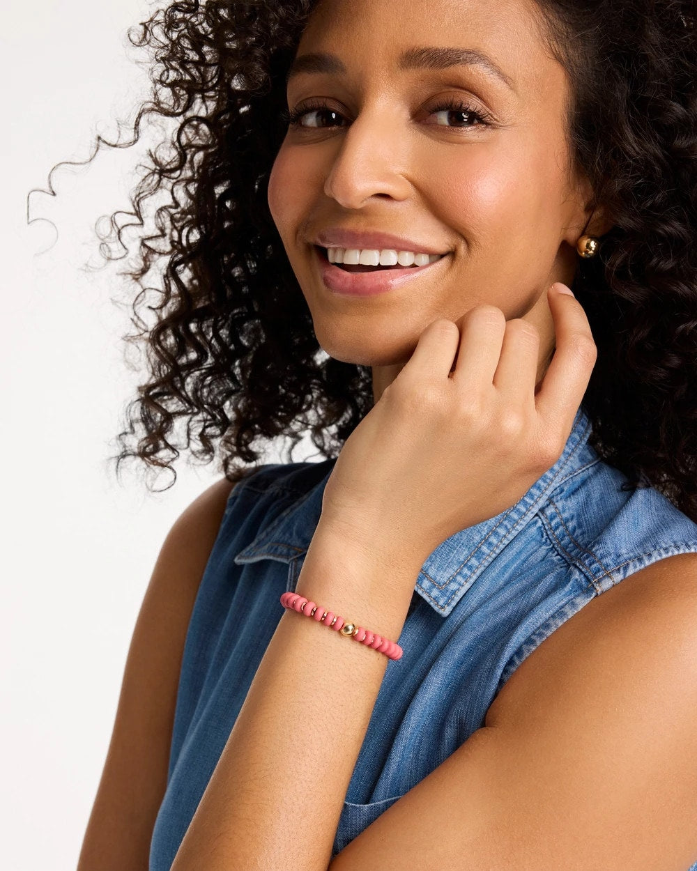 Chico's Sale - Coral Inspired Round Stretch Bracelet
