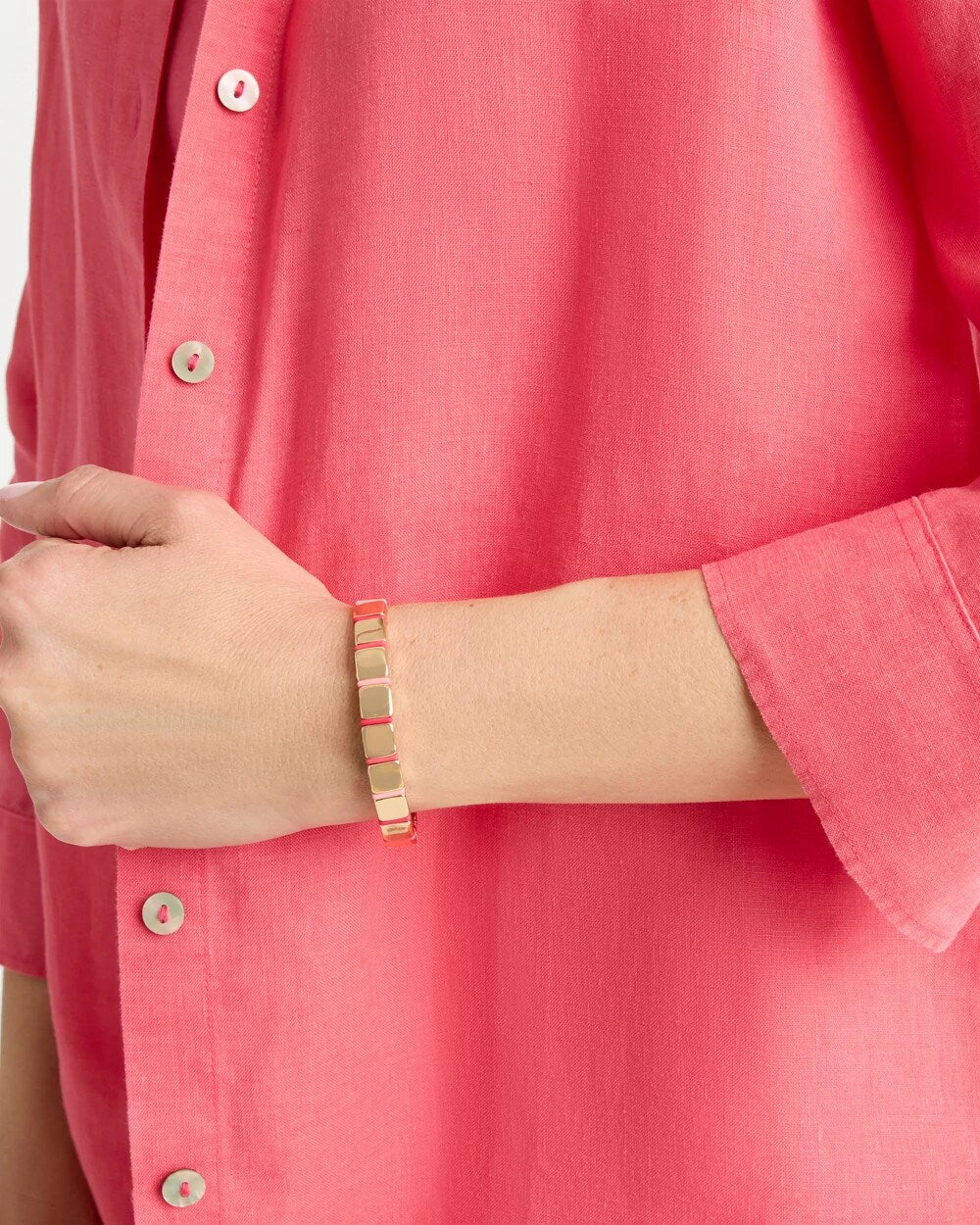 Chico's On Sale - Glam Goldtone Slice Stretch Bracelet