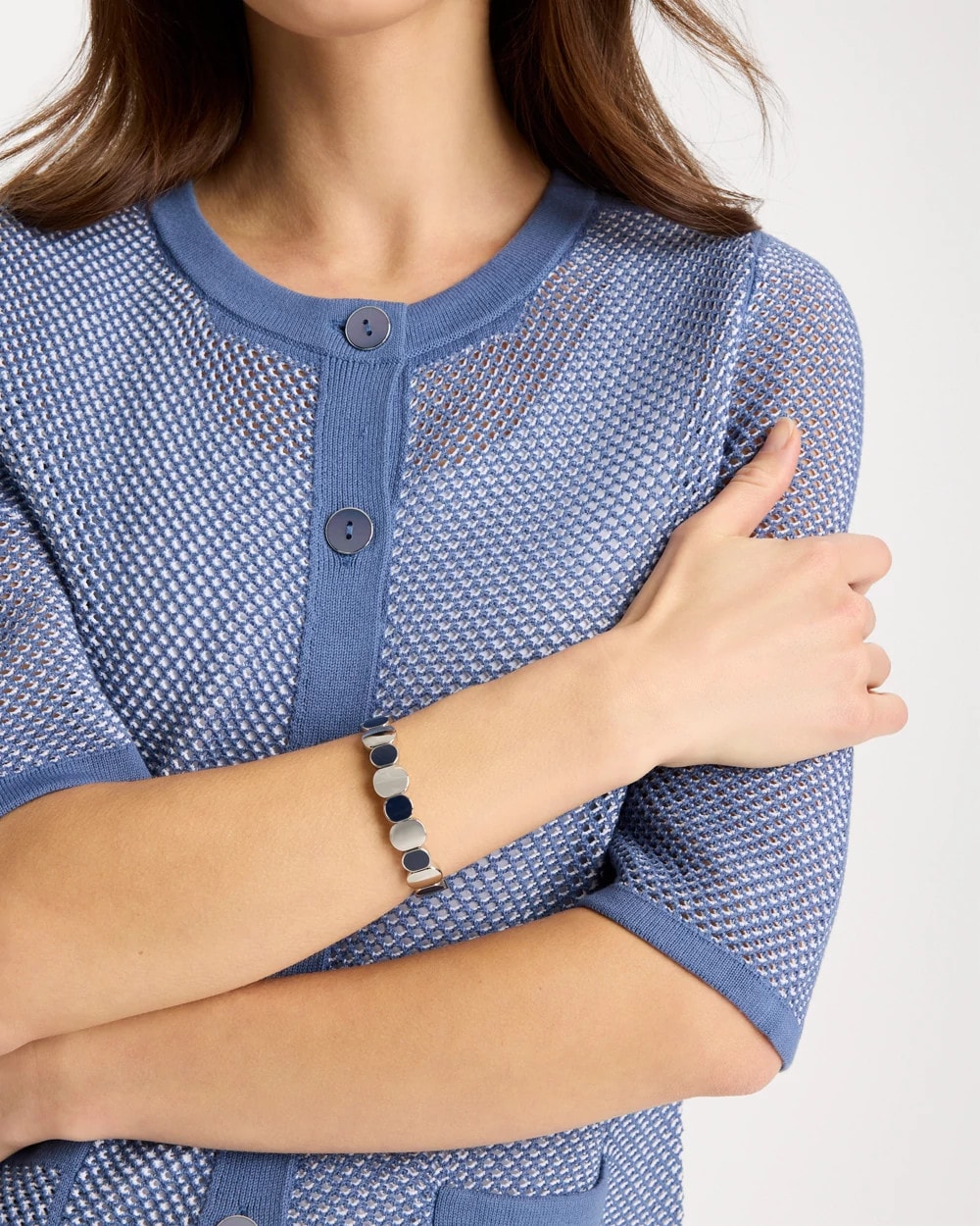 Chico's For Sale - Navy Resin Glam Stretch Bracelet