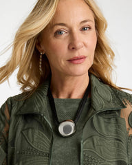 Chico's Outlet - Silver Pendant Cord Necklace