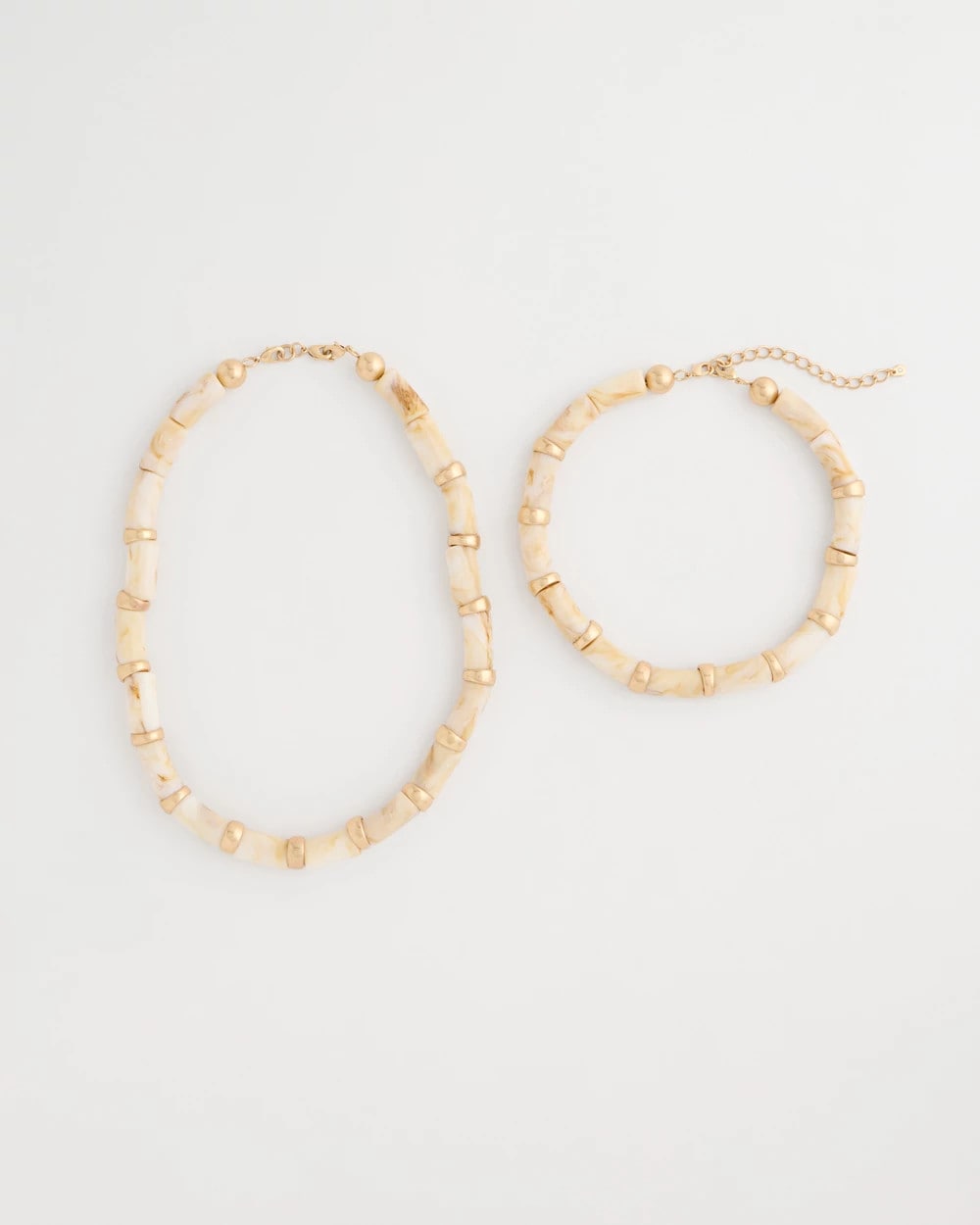 Chico's Discount - White Beaded Double-Strand Necklace