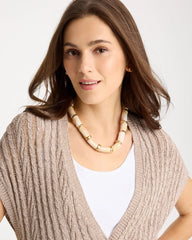 Chico's Discount - White Beaded Double-Strand Necklace