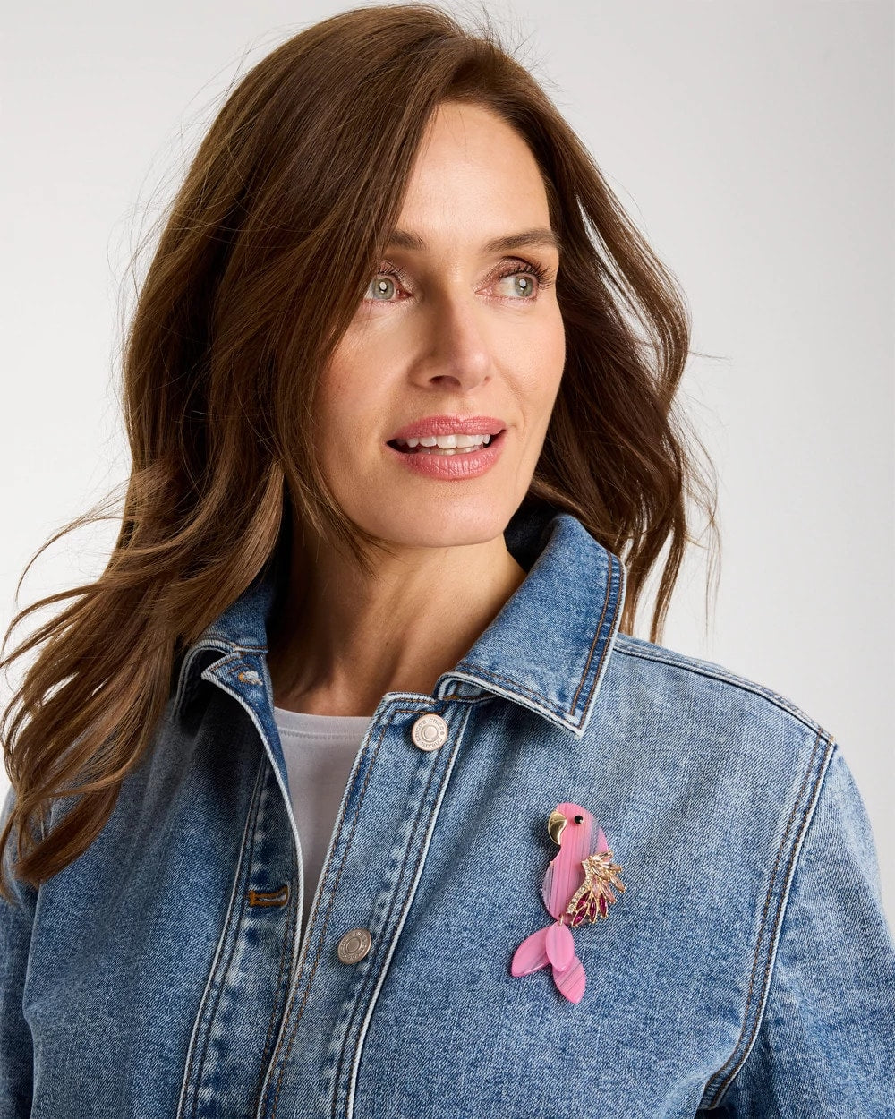 Chico's Online - Chic Pink Parrot Brooch