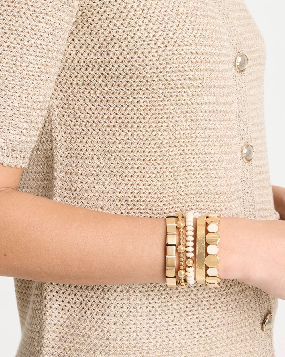 Chico's Discount - Neutral Round Stretch Bracelet