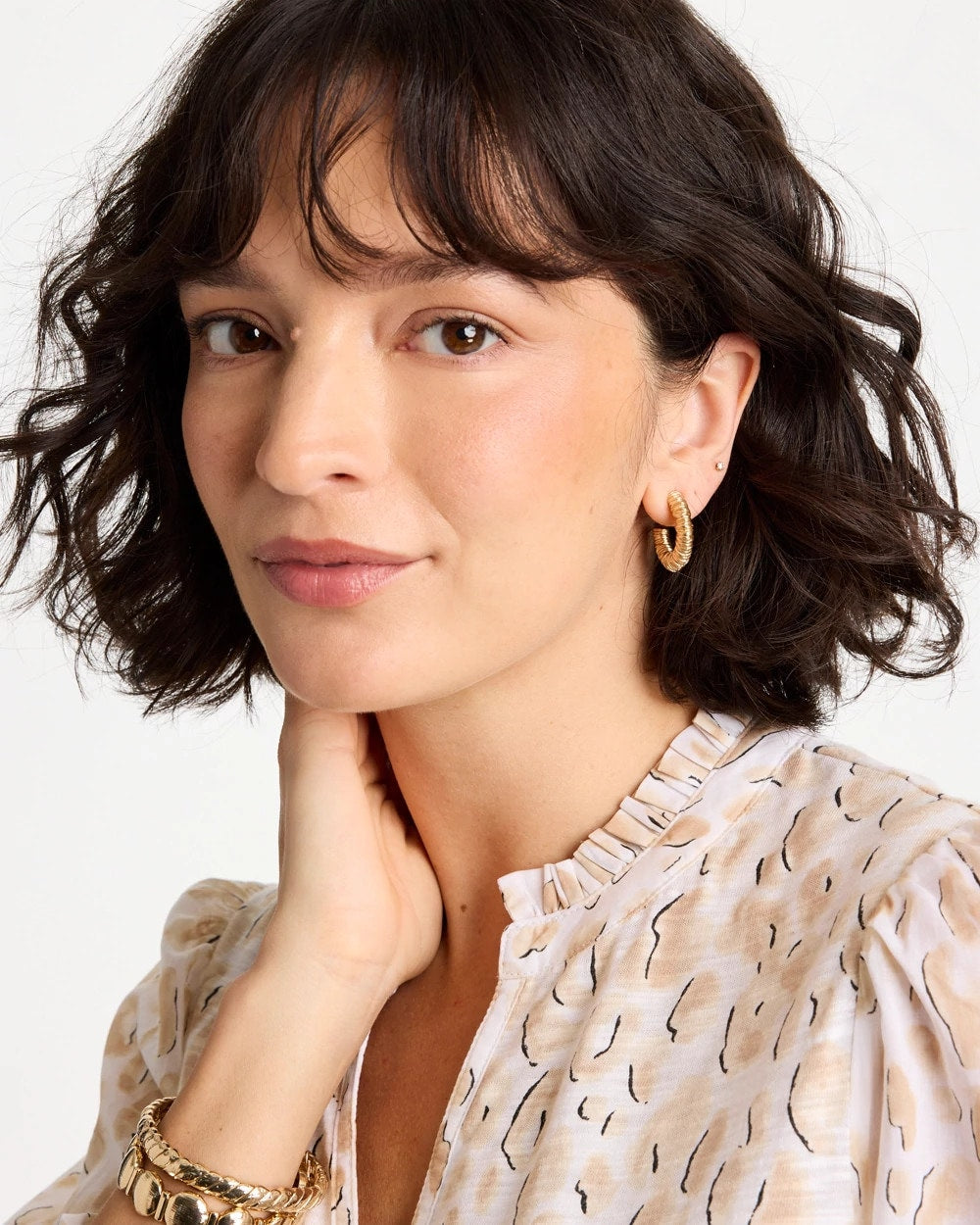 Chico's On Sale - Crinkle Goldtone Hoop Earrings