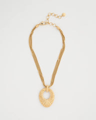 Chico's For Sale - Crinkle Goldtone Pendant Necklace