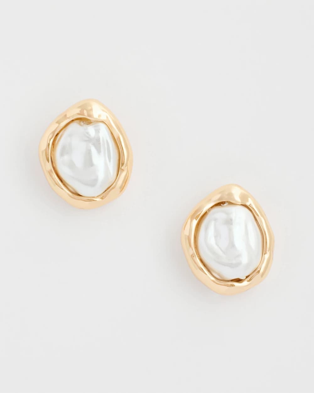 Chico's Outlet - Pearlescent Golden Rimmed Stud Earrings