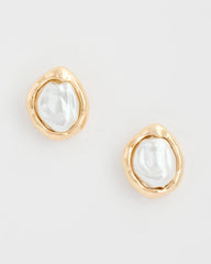 Chico's Outlet - Pearlescent Golden Rimmed Stud Earrings