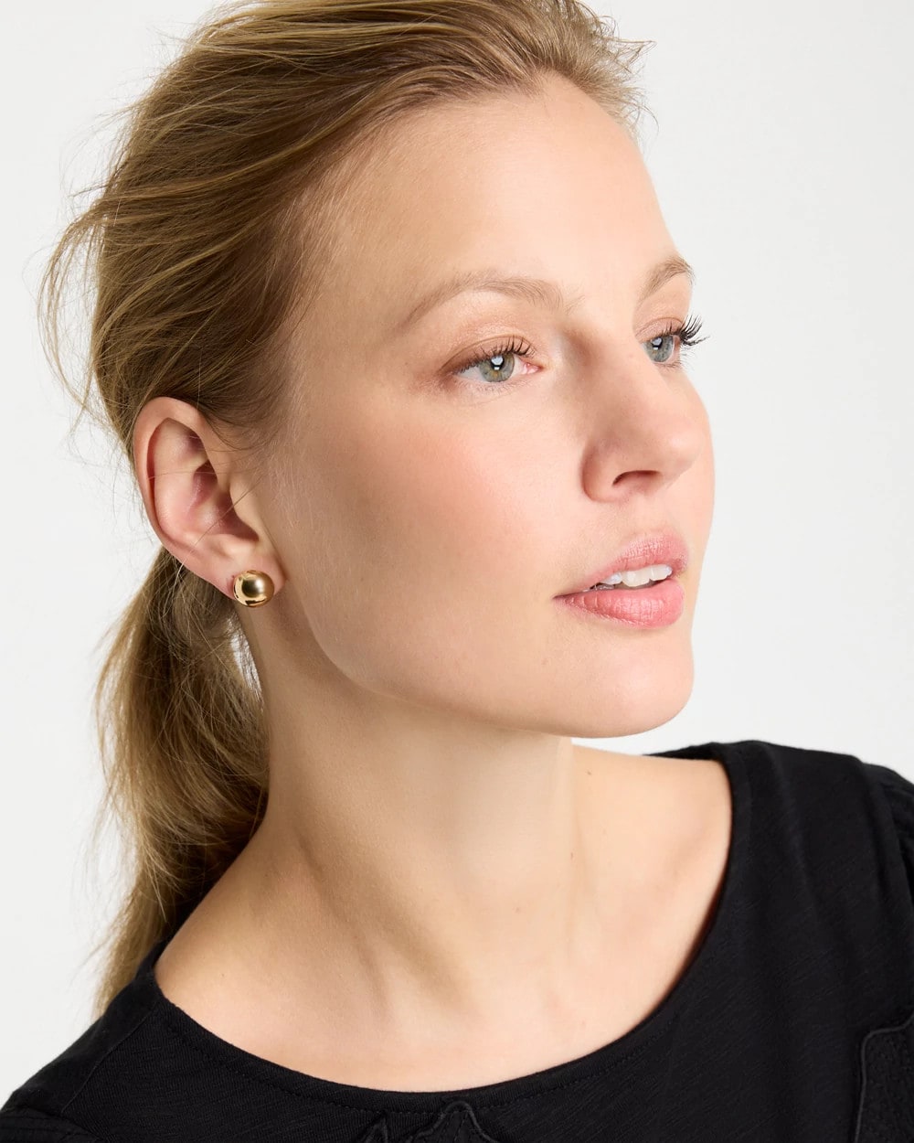Chico's / Mini Goldtone Sphere Stud Earrings