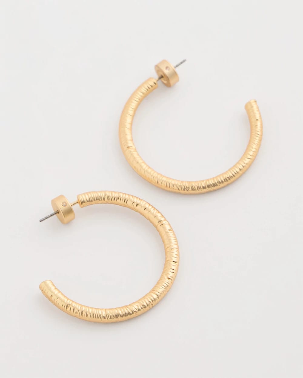 Chico's Discount - Goldtone Textured Hoop Earrings