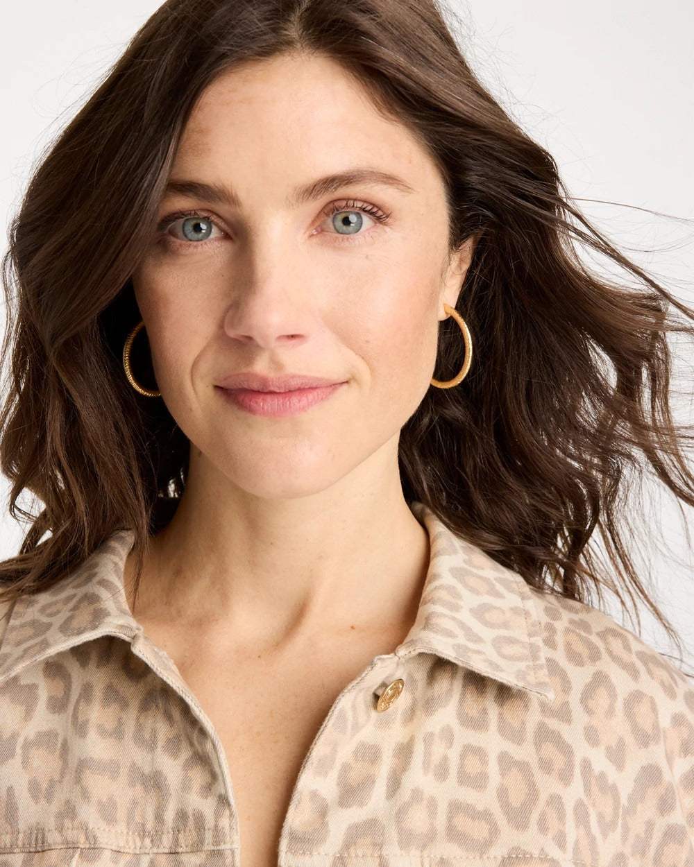 Chico's Discount - Goldtone Textured Hoop Earrings