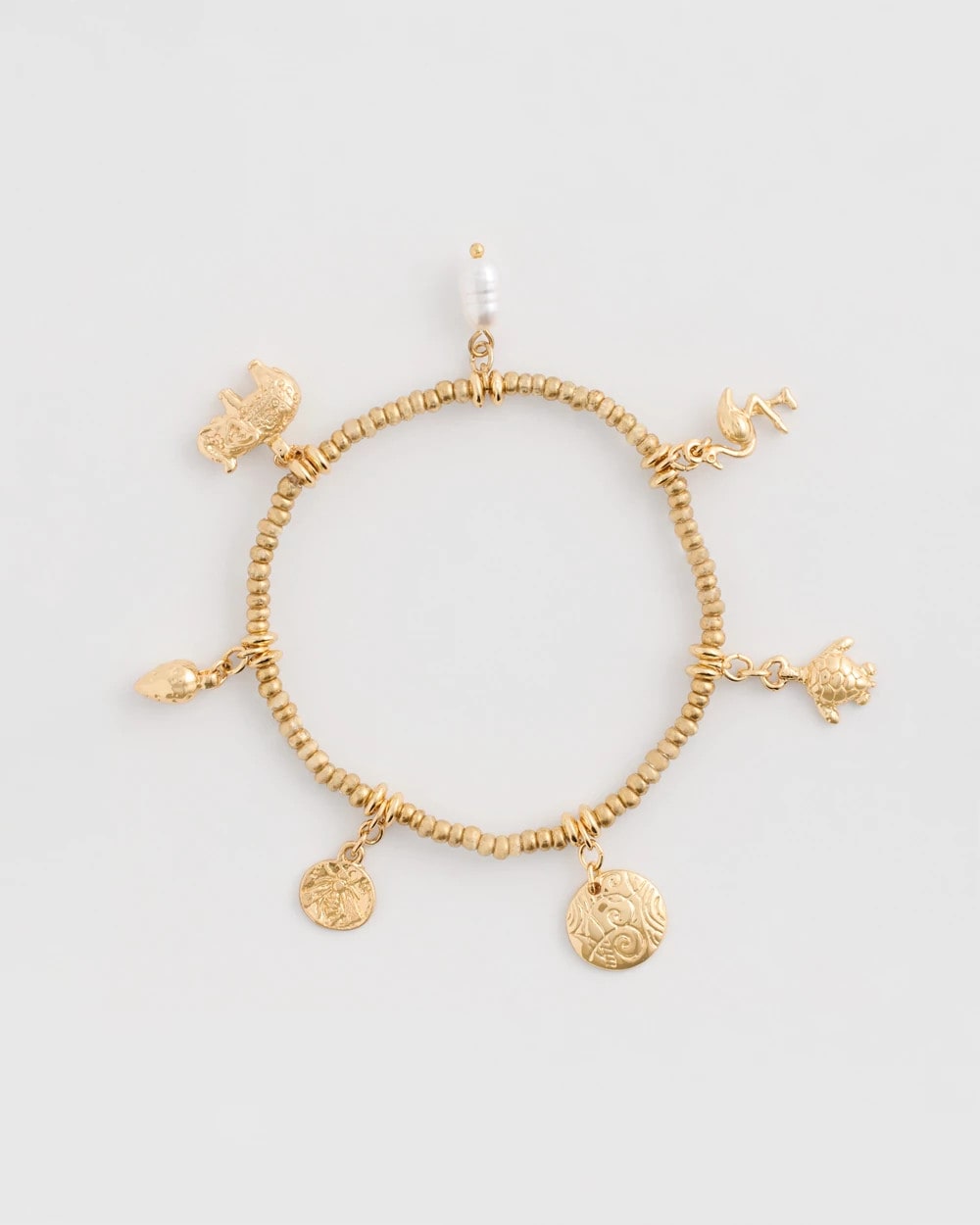 Chico's Outlet - Goldtone Stretch Charm Bracelet