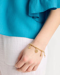 Chico's Outlet - Goldtone Stretch Charm Bracelet