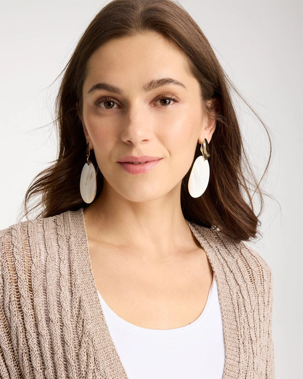 Chico's Outlet - Shell Oval Drop Earrings