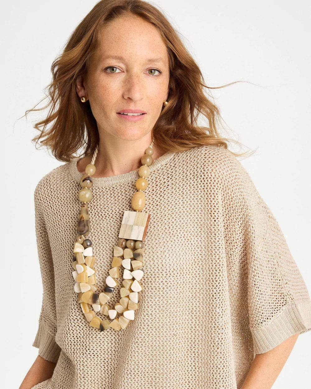 Chico's For Sale - Chico's Originals Faux Horn Geo Necklace
