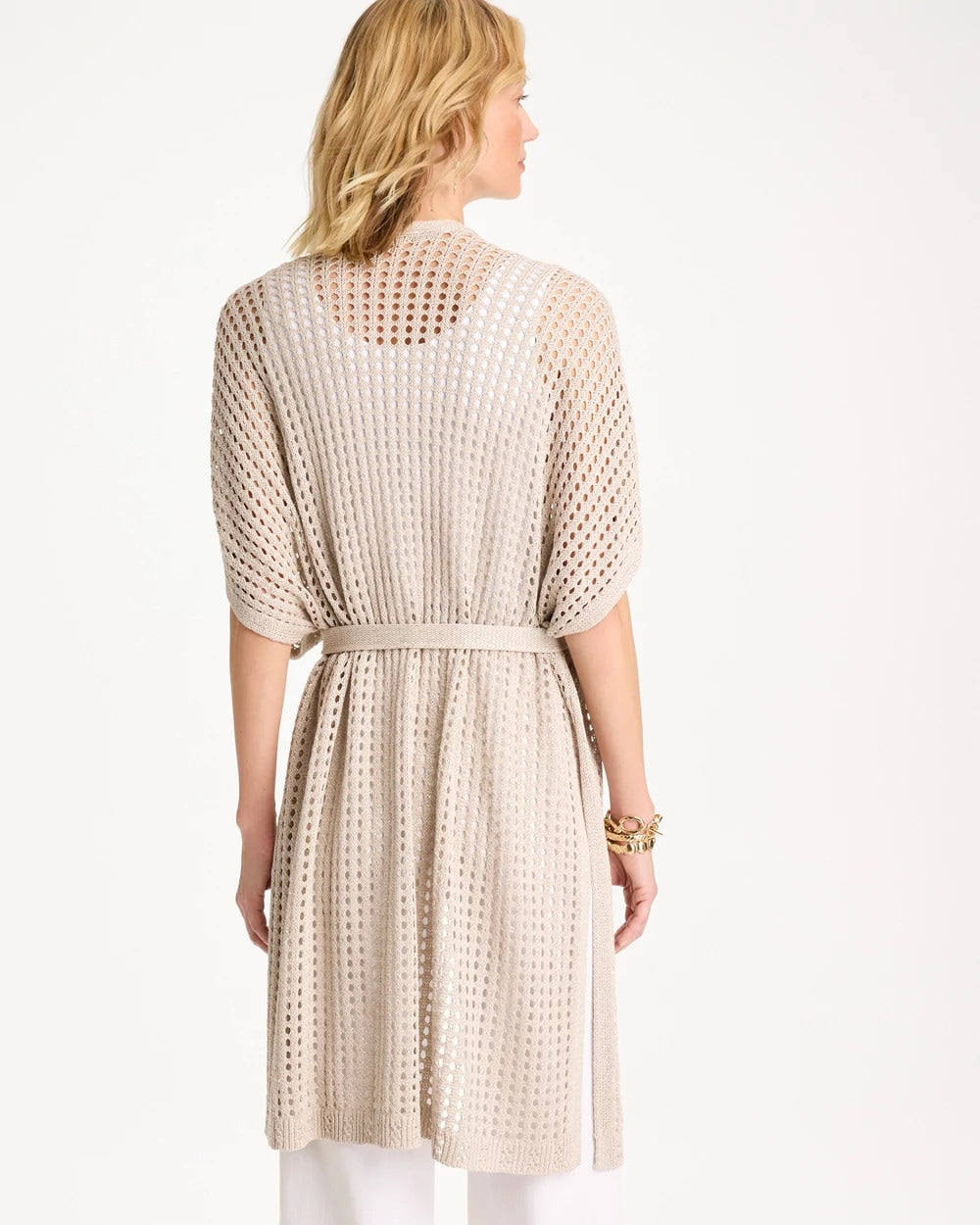 Chico's Outlet - Crochet Knit Belted Ruana