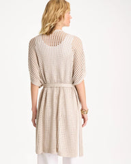 Chico's Outlet - Crochet Knit Belted Ruana
