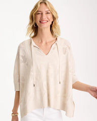 Chico's US - Crochet Lace Notch Neck Poncho