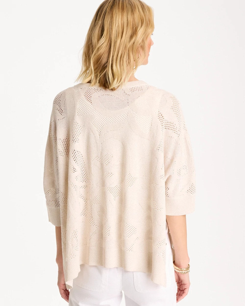 Chico's US - Crochet Lace Notch Neck Poncho