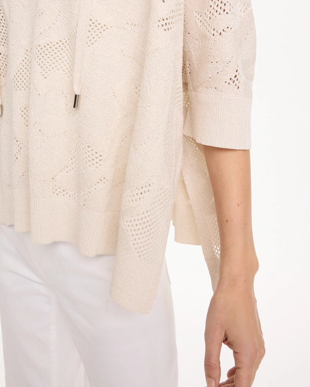 Chico's US - Crochet Lace Notch Neck Poncho
