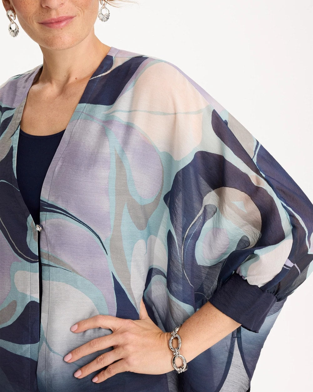 Chico's Discount - Woven Printed Cocoon Ruana
