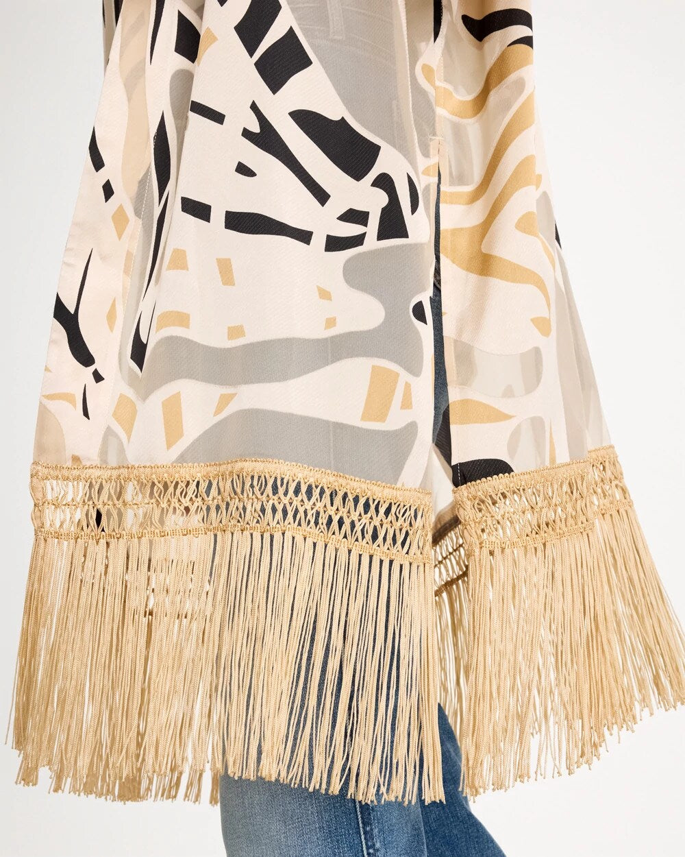 Chico's On Sale - Woven Long Fringed Kimono