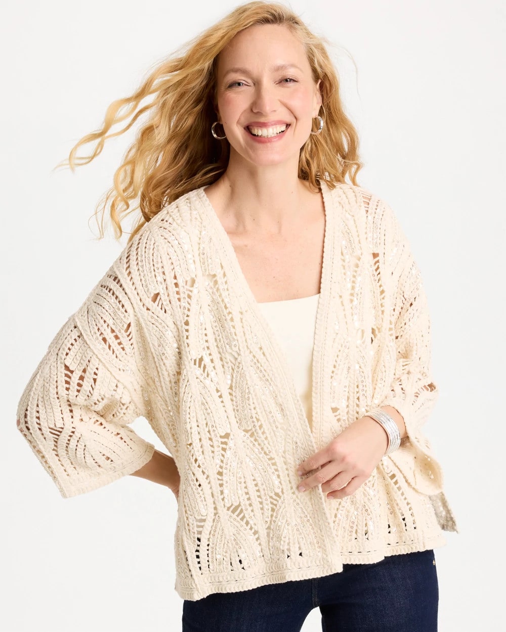 Chico's Outlet - Cotton Crochet Kimono