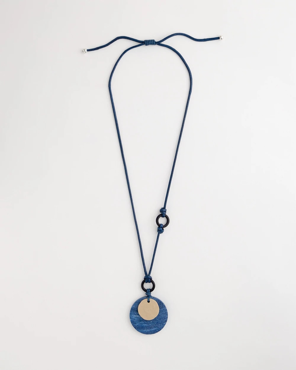 Chico's Online - Adjustable Blue-Neutral Wood Pendant Necklace