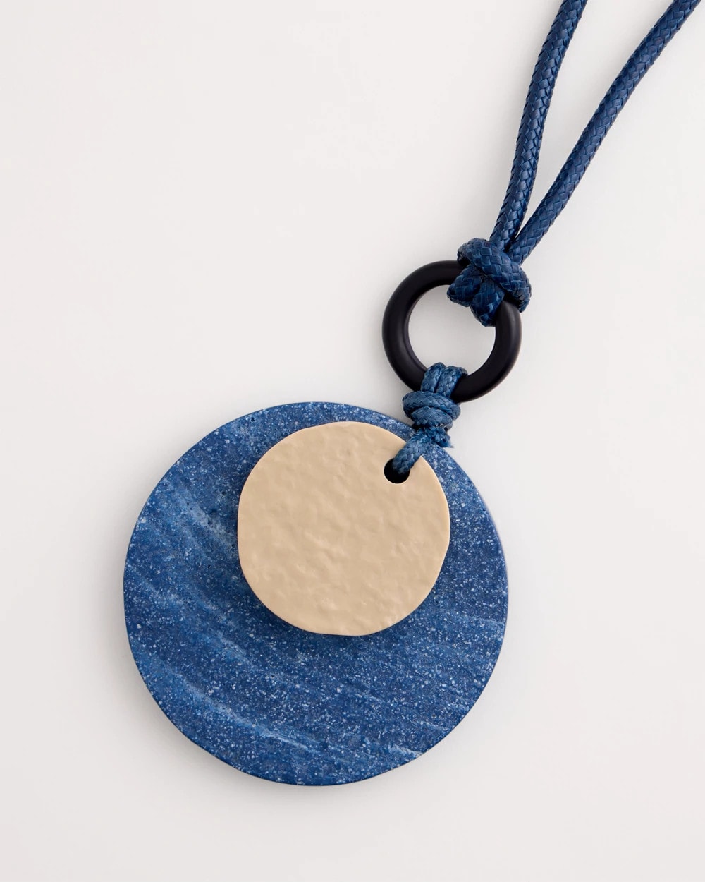 Chico's Online - Adjustable Blue-Neutral Wood Pendant Necklace