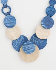 Chico's Sale - Chico's Originals Blue Neutral Wood Bib Necklace