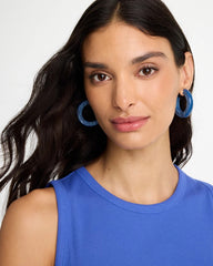 Chico's On Sale - Blue-Neutral Wood Hoop Earrings