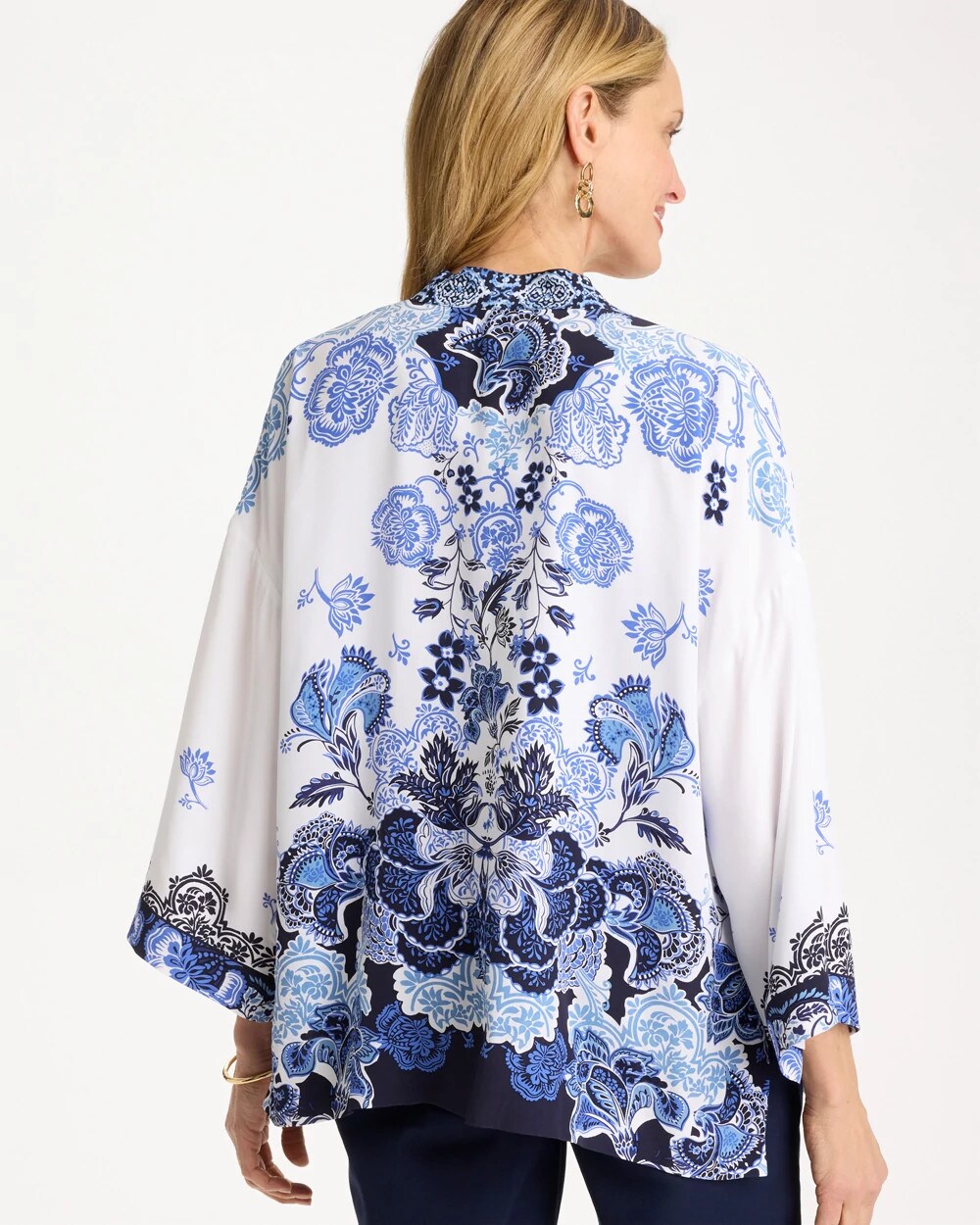 Chico's For Sale - Woven Faux Silk Printed Kimono