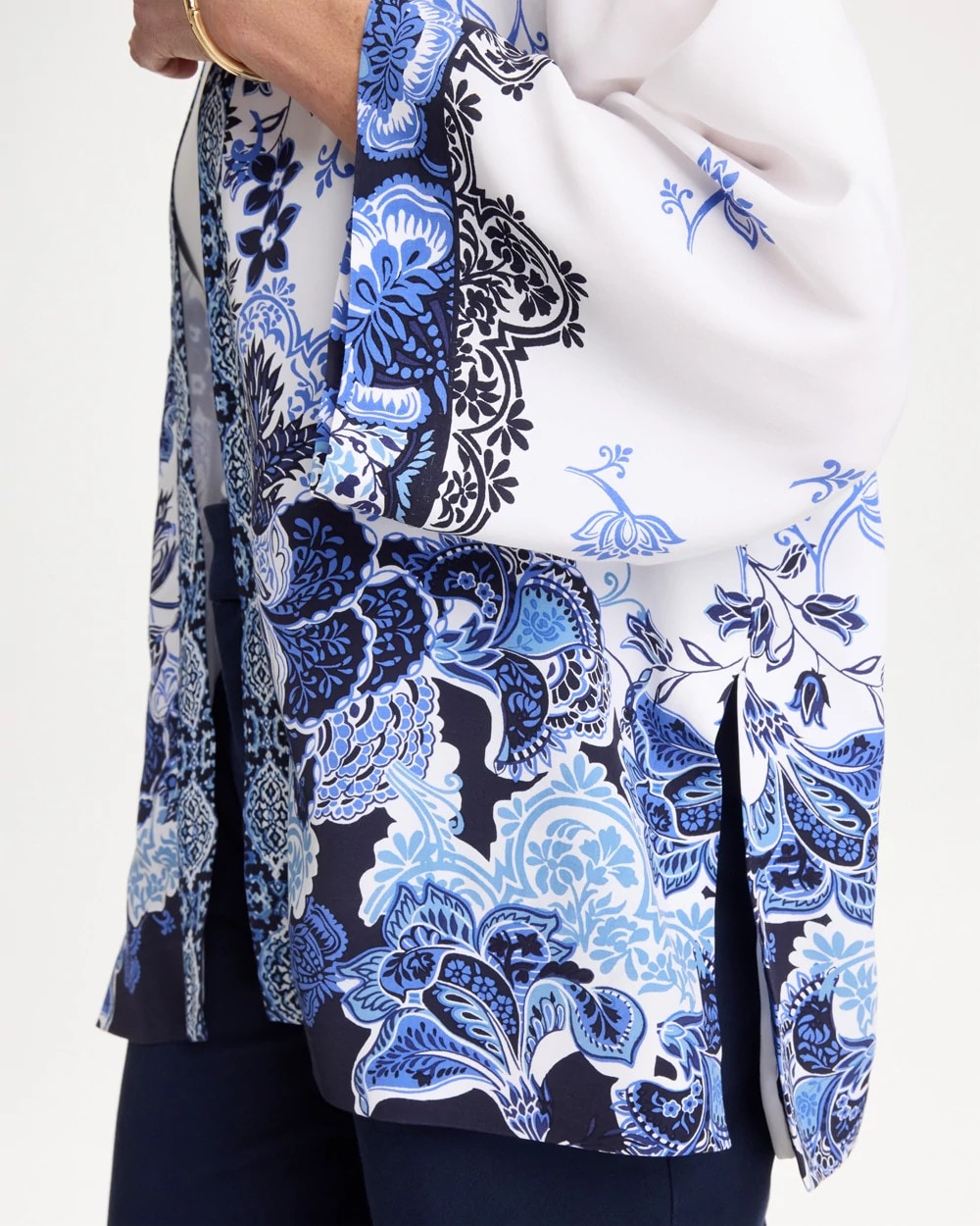 Chico's For Sale - Woven Faux Silk Printed Kimono