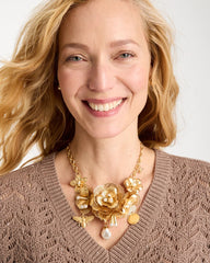Chico's For Sale - Chico’s Originals Filigree Flower Bib Necklace