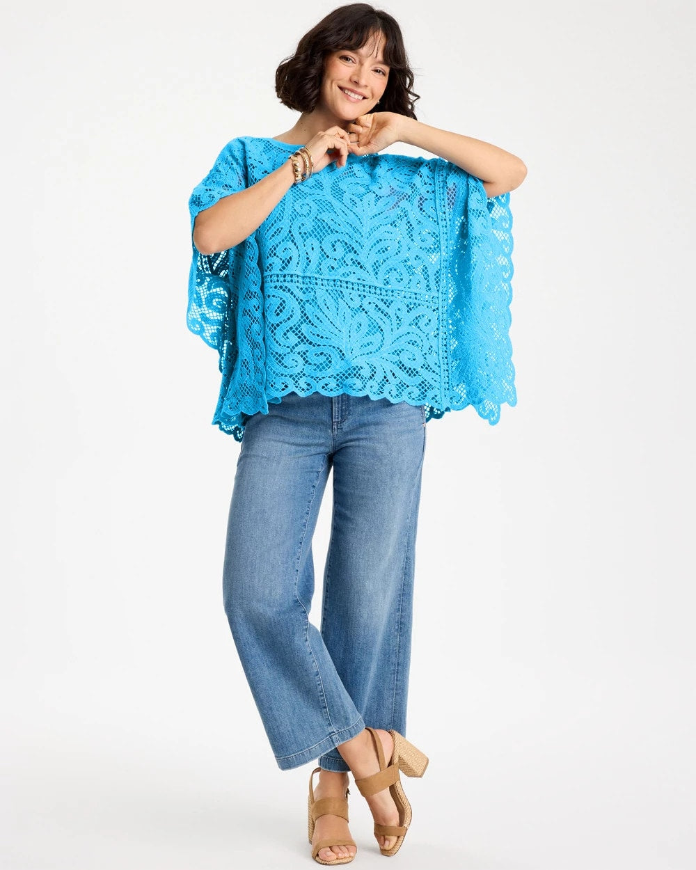 Chico's For Sale - Cotton Crochet Lace Poncho