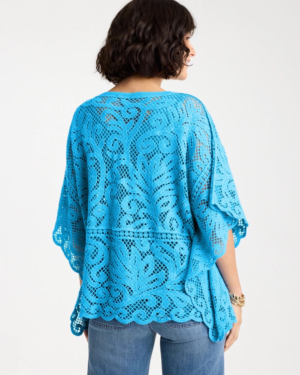 Chico's For Sale - Cotton Crochet Lace Poncho